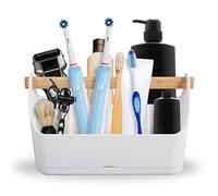 Top 3 Bathroom Storage Organiser Makeup Organiser - Space Saver 7 Compartment Organiser- For Bathroom, Kitchen, Office- 4.5 x 5.7 x 16cm - Non-Slip Portable Organiser