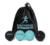 Top 3 Massage Balls Set, Spiky Ball, Lacrosse Ball, Peanut Muscle Roller Massager. Ideal for Self Myofascial Trigger Point Release, Plantar Fasciitis for Physio, Exercise, Sports, Back Legs & Feet