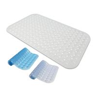 Top 3 Rectangular Bath Mat - 40 x 100cm Large Bath Shower Mat Grip - Blue, White and Transparent - Non-Slip Bath Mats For Inside Bath - Suction Cup Grip - Anti Mould Mats With Drainage Holes - (White)