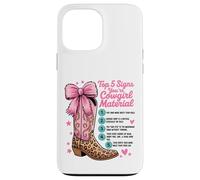 Top 5 Signs Your Cowgirl Material Funny Quote Country Girls Case for iPhone 13 Pro Max