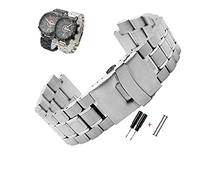 Top Aesthetics Stainless Steel Watchband For Men TIMEX For T2N720 For T2N721 For TW2R55500 For T2N721 Watch Strap 24X16mm Lug End Silver Black Bracelet ( Color : Color A silver , Size : 24-16mm lug en