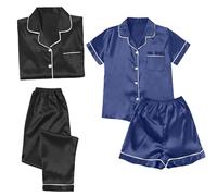 Top And Trousers Set Women For Women Sets Shorts Satin Pyjamas S Short 4 Piece Pyjamas Short Sleeve Sleepwear And Shorts Set Sets Leisure Winter Pijamas Petite Co Ord For