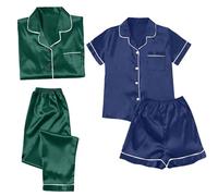 Top And Trousers Set Women For Women Sets Shorts Satin Pyjamas S Short 4 Piece Pyjamas Short Sleeve Sleepwear And Shorts Set Sets Leisure Winter Pijamas Petite Co Ord For