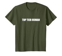 Top Animal Human T-Shirt, Youth, Olive Green, Medium