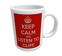Top Banana Gifts Keep Calm and Listen to Cliff Richard - Glossy Ceramic Mug