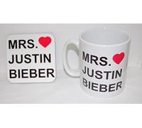 Top Banana Gifts Mrs Justin Bieber - Matching Mug and Coaster