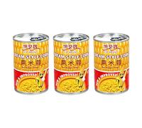 Top Brand Thai Cream Style Corn Creamed Corn in Tin/Can 418g (Pack of 3)