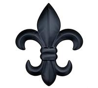 Top Brass 8" Metal Fleur De Lis Wall Plaque/Art with Hanger - Rustic Creole Tuscan Decor (Black)