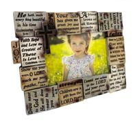 Top Brass Bible Verse 4x6 Picture Frame - Resin Motivational Christian Scripture, Inspirational Spiritual Quotes and Cross, Freestanding or Wall Hanging Home Décor