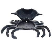 Top Brass Blue Crab Key Hider Figurine - Cast Iron with Secret Compartment - Indoor Trinket Box/Outdoor Garden Statue