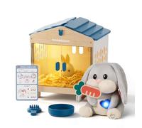TOP BRIGHT Bunny Toys for Kids 3-5, Interactive Robot Rabbit Pets Care with Sound, Vet Cards, Carrot Feeding & Brush, Animal Pretend Role Playset for Girls Boys Gift Age 3+