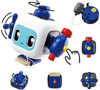TOP BRIGHT Busy Cube Toys for 1 2 3 Years Old Girls Boys, Sensory Toys Activity Cube for Baby 18 M+, Birthday Gift Travel Toys for Toddlers on Plane, Blue (1210602022gv0001)