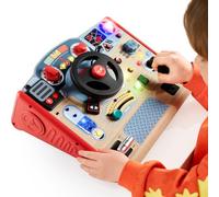 TOP Bright Montessori Busy Board with LED Light, Sensory Toys with Sounds & Switches, Activity Board for Kids 3-5, Car Driving Toy for Toddler Boy, 3 Year Old Girl Boy Gifts for Birthday