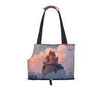 top building Printed pet shoulder bag for going out - small dog and cat dual-purpose shoulder bag