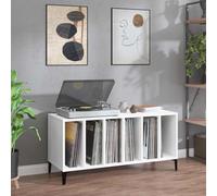 Top Cabinet White Wood Material 100 x 38 x 48 cm with Metal Legs, Storage Space and Sturdy Top Plate, Versatile as Sideboard, Chest of Drawers or Storage in the Living Room and Office