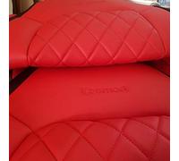 Top Car Athens | Car Seat Covers Set of 2 (Front Seats) | Rhombus Design | Leatherette & Synthetic Material | Compatible with Smart Fortwo 2007-2014 (451) | Color: Red