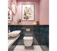 Top Ceramics Navy Blue Gloss Flat Bumpy Metro Ceramic Wall Tile (L)300mm X (W)50mm Each Box 0.5Sqm