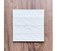 Top Ceramics Pearl White Satin Matt Bumpy Metro Ceramic Wall Tile (L)260mm X (W)65mm Each Box 0.41Sqm
