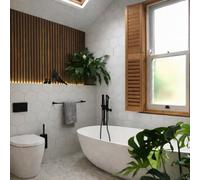 Top Ceramics Plain White Hexagon Porcelain Floor Wall Tile (L)21.5Cm X (W)25Cm - Sample
