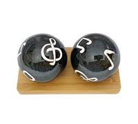 Top Chi Music Baoding Balls with Bamboo Stand. Chiming Chinese Health Balls for Hand Therapy, Exercise, and Stress Relief (Large 2 Inch)
