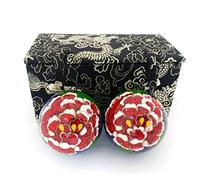 Top Chi Premium Peony Baoding Balls. Chiming Chinese Health Balls for Hand Therapy, Exercise, and Stress Relief (Medium 1.6 Inch)
