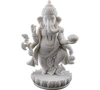 Top Collection 7.5" H 4.75" Standing Ganesh Statue in White Marble Finish - Hindu Lord of Success Sculpture