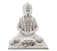 Top Collection 8" Hanuman Hindu Statue in White Marble Finish - Hindu God of Strength Figurine