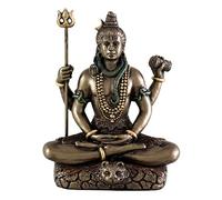 Top Collection Hindu God Lord Shiva in Meditation Bronze Finish Figurine Sculpture Statue