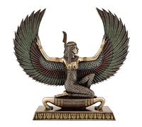 Top Collection King Tut's Secret 13.5-inch Large Egyptian Winged Maat Goddess of Truth and Justice Real Bronze Powder Cast Statue