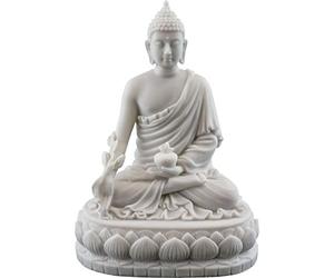 Top Collection Medicine Buddha Statue Buddha of Healing Sculpture in White Marble Finish - 5.5-Inch Collectible Figurine