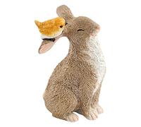 Top Collection Miniature Fairy Garden and Terrarium Rabbit Playing with Bird Statue