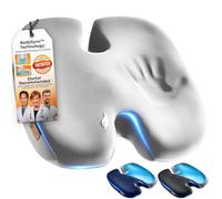 TOP COMFORT 2024 Version Orthopedic Seat Cushion, for Sciatica, Coccyx, Back & Tailbone Pressure & Pain Relief Memory Foam & Gel Pillow (Light Grey)