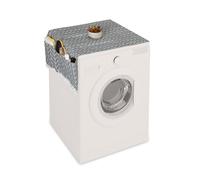 Top cover Washing Machine Protector Tumble Dryer Shield 6 Pockets Grey/Cream