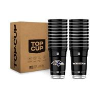 Top Cup NFL Baltimore Ravens 20 oz Reusable Aluminum Cups 20 Count | Officially Licensed, Durable, Reusable & Recyclable, Made in USA