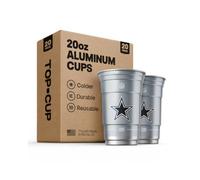 Top Cup NFL Dallas Cowboys 20 oz Reusable Aluminum Cups 20 Count | Officially Licensed, Durable, Reusable & Recyclable, Made in USA