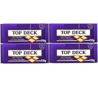 Top Deck Milk & White Chocolate Bars Limited Edition Multipack - 4 x 110g Sharing Chocolate, Smooth Creamy British Chocolate