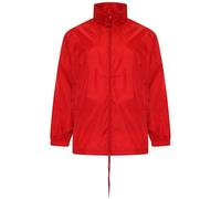 Top Demand New Ladies Womens Printed Kagoul Mac Rain Coat lightweight Waterproof Hood Jacket Top (UK, Alpha, XL, Regular, Regular, Red Unisex)