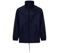 Top Demand New Ladies Womens Printed Kagoul Mac Rain Coat lightweight Waterproof Hood Jacket Top (UK, Alpha, XXL, Regular, Regular, Navy Unisex)