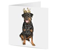 'TOP DOG' Rottweiler dog wearing crown - General Birthday Valentine card