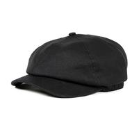TOP-EX 100% Linen Breathable Black Gatsby Hat Stretchy Back Panel Classic Newsboy Golf Flat Cap for Big Extra Large Heads Men Lightweight XL/XXL 24" Size 8