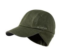 TOP-EX ChicPony™ M/L/XL Water-Repellent Winter Baseball Cap with Ear Flap for Women Running Beanie Hat with Ponytail Hole for Ladies Reflective Warm Fleece Peak Hat Outdoor Hiking Green M/L