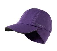 TOP-EX ChicPony™ M/L/XL Water-Repellent Winter Baseball Cap with Ear Warmer for Women Running Beanie Hat with Ponytail Hole Reflective Thermal Fleece Lining Hat Skiing Present Purple L/XL