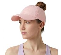 TOP-EX ChicPony™ Womens Baseball Cap, Hidden Ponytail Hole Messy Bun Hat, UVCoolix™ Cooling UPF 50+ Sun Hat, Ladies Lightweight Sports Cap Tennis Golf Bad Hair Day - Blush Pink, One Size