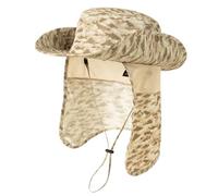 TOP-EX Cooling UPF 50 Sun Hats Men with Neck Cover Wide Brim Summer UV Protection Hiking Safari Hat Waterproof Fishing Boonie Hat Breathable Sunhat for Outdoor Gardening, Khaki Camouflage Fish, M/L