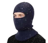 TOP-EX DryKnit Waterproof Merino Wool Balaclava Ski Mask Beanie | Polartec fleece-lined one-hole coverage for the face and extended neck against cold wind for motorbike riding and snow sports