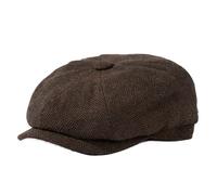 TOP-EX L/XL/XXL Wool Tweed Newsboy Cap for Men 8 Panels Baker Boy Hat Flat Peak Cap Warm Winter Hat Vintage Gatsby Ivy Golf Cabbie Hat Driving Hat Brown Herringbone XL