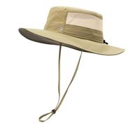TOP-EX Large Size Mens Sun Hat, Breathable Foldable Wide Brim Hat, UV Protection Adjustable Fit, Outdoor Fishing Trekking Big Head Cap, Khaki (L/XL 61-63cm)