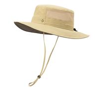 TOP-EX Large Size Mens Sun Hat, Breathable Foldable Wide Brim Hat, UV Protection Adjustable Fit, Outdoor Fishing Trekking Big Head Cap, Beige (L/XL 61-63cm)