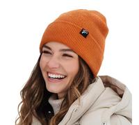 TOP-EX Large Winter Waterproof Beanie Hats Men for Big Heads Women Warm Fleece Lined Cold Weather Hats for Golf Walking Running Fishing Hunting L/XL Orange
