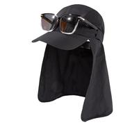 TOP-EX Mens Baseball Cap with Neck Flap Sun Hat with Detachable Neck Shade Cover UV SPF Protection Caps for Fishing Safari Outdoor Black M